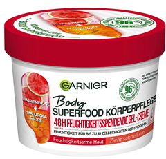 Bild zu Garnier Erfrischende Körperpflege für trockene Haut, Body Butter mit Wassermelone und Hyaluronsäure (380ml) für 4,19€