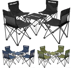 Bild zu KIRKJUBØUR® „Stjärna“ 5er-Set Campingstühle mit Tisch für 39,99€ (VG: 50,94€)