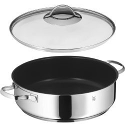 Bild zu WMF Servier-Schmorpfanne 28 cm, 5 L, Induktion, backofenfest, beschichtet inkl. Glasdeckel für 59,99€ (VG: 75,52€)