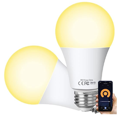 Bild zu 2 x HUTAKUZE Alexa/Google Smart LED Lampen E27 (10W, Wlan, 2700K) für 5,58€