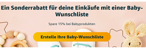 Bild zu Für frische oder werdene Eltern: 15% Rabatt auf eure Baby-Wunschliste bei Amazon