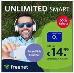 Bild zu [endet morgen um 14 Uhr] o2 Unlimited Datenflat (bis 15Mbit/s) mit SMS und Sprachflat für 14,99€/Monat