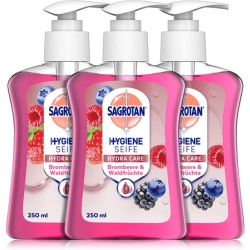 Bild zu 3er Pack Sagrotan Handseife Brombeere und Waldfrüchte (3 x 250ml im Seifenspender) für 3,74€ (VG: 11,47€)