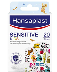 Bild zu Hansaplast Kinderpflaster Sensitive (20 Strips), Wundpflaster mit niedlichen Tiermotiven für 1,79€