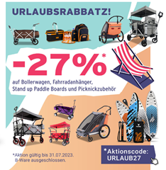 Bild zu Fuxtec: 27% auf Bollerwagen, Fahrradanhänger, Stand up Pladdle Boards und Picknickzubehör