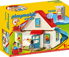 Bild zu PLAYMOBIL 1.2.3 70129 Einfamilienhaus mit funktionsfähiger Türklingel und Soundeffekt Toilettenspülung für 29,09€