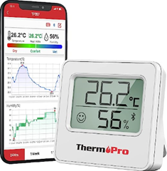 Bild zu ThermoPro TP357 80m Bluetooth Hygrometer (Innen Raumthermometer, digital mit App) für 10,19€ + Mengenrabatt