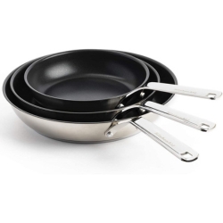 Bild zu KitchenAid Edelstahl Pfannenset 3-teilig 20/24/28 cm (Antihaftbeschichtung, Induktion, Backofenfest) für 94,50€ (VG: 127,46€)