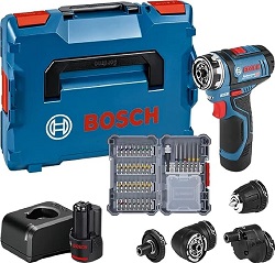 Bild zu 12V Akku-Bohrschrauber Bosch Professional GSR 12V-15 FC (2 x2,0Ah Akku, Ladegerät, Aufsätze, Zubehör-Set und L-BOXX) für 171,86€ (Vergleich: 212,43€)