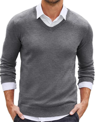 Bild zu COOFANDY Herren Strickpullover Langarm V-Ausschnitt für 15,49€