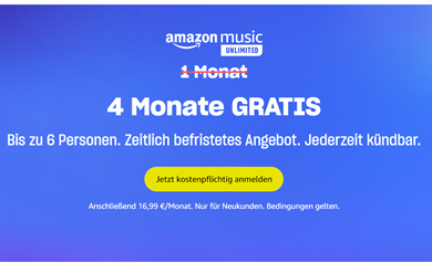 Bild zu [nur noch heute] 4 Monate Amazon Music Unlimited Family (bis zu 6 Personen) gratis testen