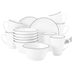 Bild zu 18-teiliges Seltmann Weiden Frühstücks-Set Lido Blackline (6 Pers, Porzellan) für 110,94€ (VG: 144,90€)