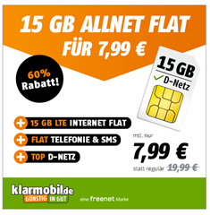 Bild zu [nur noch heute] 15GB Allnet Flat im Vodafone Netz für 7,99€ im Monat – kein Anschlusspreis