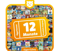 Bild zu tigerticket 12 Monate – Premium Zugang zur tigerbox TOUCH und über 10.000 Titel, Streaming-Abo für Hörspiele und Kinderlieder für 59,61€