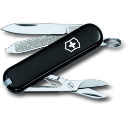 Bild zu Victorinox Taschenmesser Classic SD Colors, Schwarz (7 Funktionen, Klinge, Schere, Nagelfeile) für 17,99€ (VG: 25€)