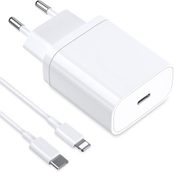 Bild zu 20 Watt USB-C iPhone Ladegerät mit 2 Meter Ladekabel für 6,99€