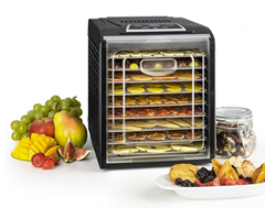 Bild zu Klarstein Dörrautomat, Dörrgerät, Food Dehydrator, Dörrautomat aus Metall, Dehydrator Food Dryer, 9 Ablagen, 700 Watt, Touch-Display, Timer, Edelstahlheizelement für 124,19€