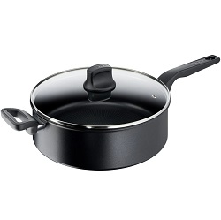 Bild zu 28cm Tefal Hard Titanium Pro Schmorpfanne mit Deckel und Griff für 69,94€ (Vergleich: 98,90€)