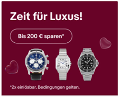 Bild zu eBay: 20% Rabatt auf Handtaschen, Uhren, Schmuck und mehr (max. Rabatt 200€)