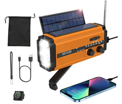 Bild zu COSMUSIS Notfallradio mit Dynamo, Solar und 5.000mAh Powerbank inkl. integrierter Taschenlampe für 9,99€