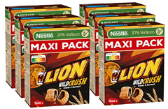 Bild zu 6er Pack Nestlé Lion WildCrush Cerealien je 600g für 20,89€ (Vergleich: 31,41€)