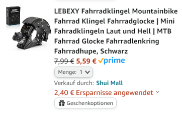 Bild zu LEBEXY Mini-Fahrradklingel mit 120db für 5,59€