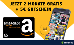 Bild zu 2 Monate readly Zeitschriftenflat gratis (jederzeit kündbar) + 5€ Amazon.de Gutschein