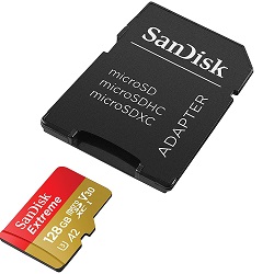 Bild zu 128 GB Speicherkarte SanDisk Extreme microSDXC UHS-I für 10,79€ (Vergleich: 16,63€)