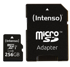 Bild zu Intenso Micro SDXC Karte 256GB Speicherkarte Class 10 für 11,99€ (Vergleich: 24,43€)