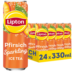 Bild zu [ausverkauft] LIPTON ICE TEA Sparkling Pfirsich, Kohlensäurehaltiger Eistee mit Pfirsich Geschmack, EINWEG Dosen (24 x 0.33 l) für 10,19€
