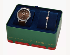 Bild zu Fossil Box-Set Minimalist Uhr mit 3-Zeiger-Werk & Leder Armband für 55,49€ (Vergleich: 99€)