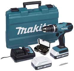 Bild zu 18V Akku-Schlagbohrschrauber Makita HP488D011 mit 2x 1,5 Ah Akku, Ladegerät, Transportkoffer und Bit-Set für 103,95€ (Vergleich: 119€)