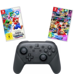 Bild zu Nintendo Switch Pro Controller + Super Mario Kart 8 Deluxe 89,78€ (VG: 104,43€) oder + Super Mario Bros Wonder für 90,10€ (VG: 101,78€)