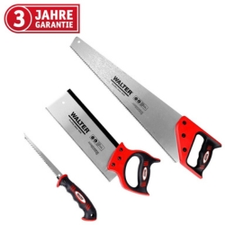 Bild zu WALTER Sägen Set 3-tlg (Handsäge 508 mm, Rückensäge 300 mm, Stichsäge 150 mm) für 13,41€ (VG: 21,90€) + zusätzlichen Mengenrabatt