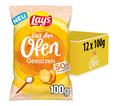 Bild zu 12er Pack Lay’s aus dem Ofen Gesalzen – Knusprige Kartoffelchips (12 x 100g) für 14,82€ (Vergleich: 23,88€)
