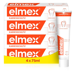 Bild zu 4x elmex Zahnpasta Kariesschutz (4x75ml) für 8,13€ (Vergleich: 13,98€)