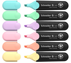 Bild zu 6er Pack Schneider Job 150 Pastell Textmarker für 2,29€ (Vergleich: 7,66€)