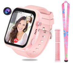 Bild zu OKYUK 4G Smartwatch für Kinder (GPS-Tracker, Zwei-Wege-Anrufe, SOS, WLAN, wasserdichter Touchscreen, T45 Rosa) für 62,88€ (statt 85,12€)