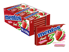 Bild zu 12er Pack Mentos Kaugummi Fruity Fresh Erdbeere – Grüner Apfel–Himbeere (12 x 33 g) für 9,50€ (Vergleich: 17,40€)
