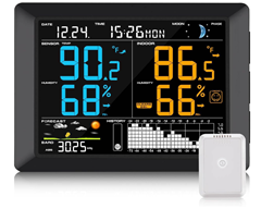 Bild zu Sainlogic Funk Wetterstation mit Thermometer (8,3“ Farbdisplay) für 29,99€