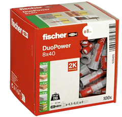 Bild zu 100 Stück fischer DuoPower 8 x 40 Universaldübel für 5,59€