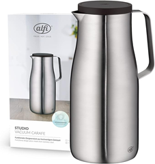 Bild zu alfi STUDIO TT 1,5l, stainless steel, Isolierkanne aus doppelwandigem Edelstahl mattiert, hält 12 Stunden warm & 24 Stunden kalt für 34,98€