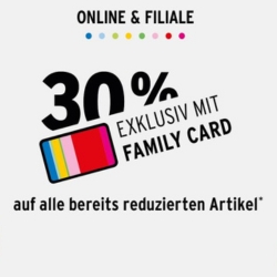 Bild zu [endet heute] Ernsting’s Family: 30% Extra-Rabatt auf bereits reduzierte Artikel als Family Card Inhaber