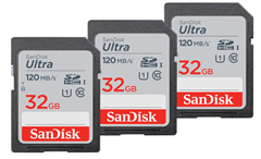 Bild zu 3er Pack SanDisk Ultra 32GB SDHC Memory Card für 17,99€ (Vergleich: 22,89€)