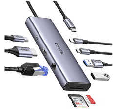 Bild zu UGREEN Revodok USB-C Hub (2*USB-A & 2*USB-C Ports, 4K 60Hz HDMI, PD 100W, Ethernet, SD/TF) für 39,99€