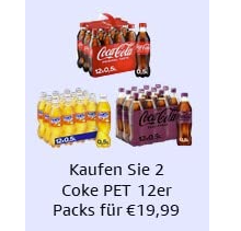 Bild zu Amazon: 2 x Coke 12er PET (0,5l) für 19,99€ + Sparabo Rabatt