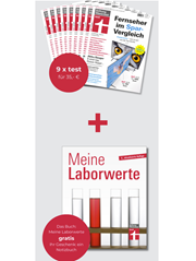 Bild zu 9 Ausgaben “Test”+ Finanztest “Meine Laborwerte” (Vergleich: 14,90€) + Notizbuch für 35€