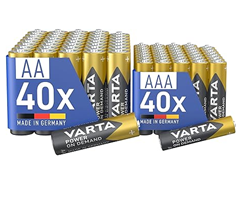 Bild zu VARTA Batterien Mischpack 80 Stück, AA 40 Stück + AAA 40 Stück, Power on Demand, Alkaline, Vorratspack für 26,99€