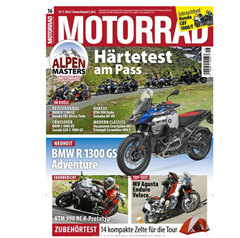 Bild zu 6 Monate MOTORRAD Zeitschrift (13 Hefte) für 72,15€ mit 65€ Verrechnungsscheck oder 65€ Amazon Gutschein