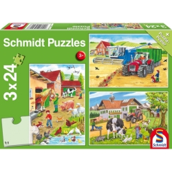 Bild zu Schmidt Spiele „Auf dem Bauernhof“ Kinderpuzzle (3 x 24 Teile) für 6,94€ (VG: 10,39€)